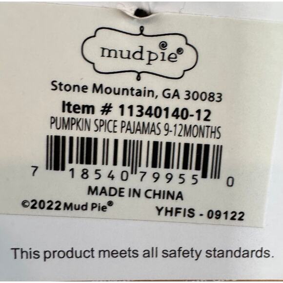 NEW Mud Pie Pumpkin Spice Latte Baby Halloween Fall Outfit Pajamas 6-9 - Picture 7 of 8